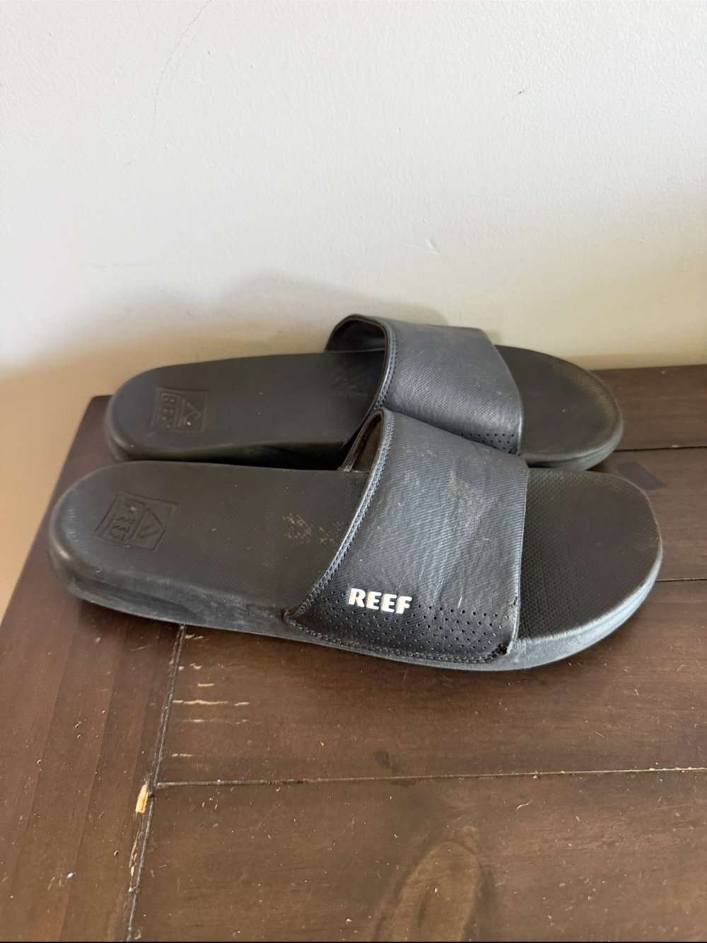 Reef Cushion Phantom Black Slide Sandals Mens Size 10